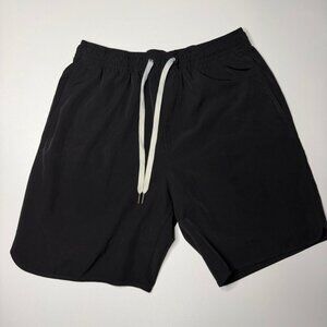 Fair Harbor Men's Large Lined 7 Inch Shorts Black Drawstring